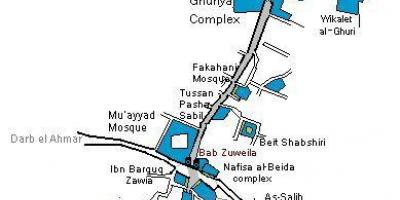 Khan el khalili bazaar kaart